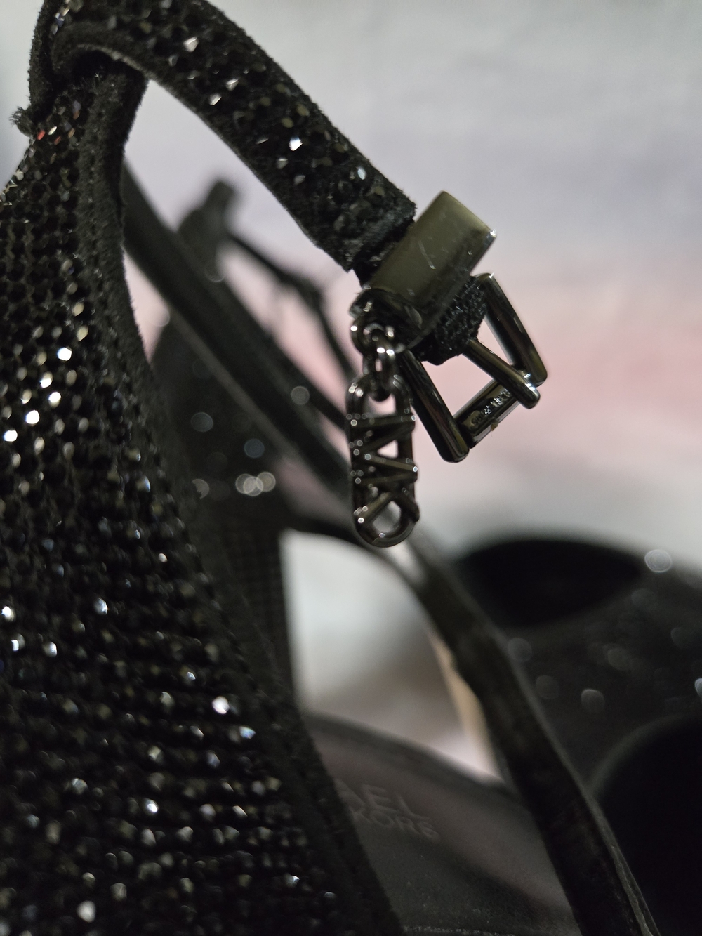 MICHAEL Michael Kors Black Crystal Platform Block Heel Sandals - Picture 5 of 7